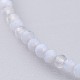 Collane di perle di agata blu naturale con pizzo NJEW-JN02492-04-2