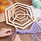 Деревянные рамы макраме WOOD-WH0042-06-3