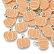 秋のテーマ合金エナメルペンダント  ライトゴールド  カボチャ  サンゴ  18.5x16x2mm  穴：2mm FIND-N048-025A-1