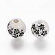 Perles de porcelaine imprimées manuelles PORC-Q201-10mm-M-3