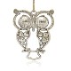 Antique Silver Alloy Rhinestone Owl Large Pendants ALRI-J005-29AS-2