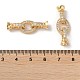 Rack Plating Brass Pave Clear Cubic Zirconia Fold Over Clasps KK-M264-14G-4