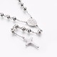 304 Stainless Steel Rosary Bead Necklaces NJEW-F240-10P-3
