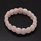 Faceted Natural  Rose Quartz Beads Stretch Bracelets BJEW-E289-B08-2