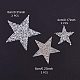 PandaHall Elite 6 pcs 3 Sizes Star Crystal Glitter Rhinestone Stickers Iron on Stickers Bling Star Patches for Dress Home Decoration PH-RGLA-G013-02-2