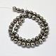 Natural Pyrite Round Beads Strands G-F197-08-10mm-2