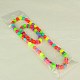 Fluorescent Acrylic Jewelry Sets for Kids: Bracelets & Necklaces SJEW-JS00317-4