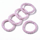 Bracelets extensibles en perles de verre opaques facettées BJEW-S144-002D-02-1
