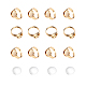 Unicraftale 12 juego de bandeja de 10 mm kits de fabricación de anillos de dedo ajustables dorados 304 componentes de anillos de dedo de acero inoxidable y cabujones de vidrio transparente bandeja redonda plana anillos de dedo para hacer anillos unisex DIY-UN0001-37G-1
