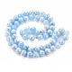 Mèches de perles de verre craquelé peintes au four opaque EGLA-S174-19D-2