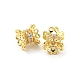 Brass Micro Pave Cubic Zirconia Spacer Beads KK-H452-15G-2
