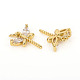 Brass Micro Pave Cubic Zirconia Charms ZIRC-L096-06G-2