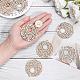 PH PandaHall 30 pcs 60mm Flat Round Undyed Hollow Wood Big Pendants for Earring Necklace Jewelry DIY Craft Making Tree Ornaments Hanging Ornament Decorations WOOD-PH0008-40-3