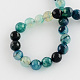 Dyed Natural Multi-Color Agate Beads Strands G-R177-12mm-05-2