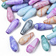 Mèches de perles de verre craquelé peintes au four opaque EGLA-S174-34-1