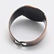 Cuff Brushed Red Copper Eco-Friendly Brass Pad Ring Setting Components KK-M164-03R-NR-2