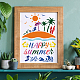 FINGERINSPIRE Happy Summer Stencil for Painting 29.7x21cm Summer Theme Stencils Beach Stencil Tropical Hawaiian Stencils for Painting on Wood Tile Paper Fabric Floor Wall DIY-WH0202-229-5
