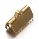 イオンプレーティング（ip）304ステンレス鋼リボンカシメエンドパーツ  ゴールドカラー  7.5x13mm  穴：3x1mm STAS-F075-01-2
