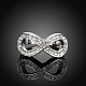 Tin Alloy Czech Rhinestone Infinity Rings For Women RJEW-BB16351-6P-4