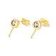 Brass Micro Pave Cubic Zirconia Studs Earrings Findings EJEW-H128-02G-1