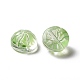 透明なスプレー塗装ガラスビーズ  まんじゅうの形  薄緑  12x8mm  穴：1.2mm GLAA-I050-09E-3
