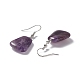 Natural Amethyst Trapezoid Dangle Earrings EJEW-D188-02P-05-3