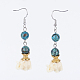 Natural Gemstone Dangle Earrings EJEW-JE02593-2