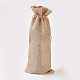 模造黄麻布の袋  ボトルバッグ  巾着袋  淡い茶色  34~35x14~15cm ABAG-WH0012-A07-2