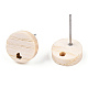 Ash Wood Stud Earring Findings EJEW-N017-011T-3