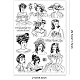 GLOBLELAND Big Size Vintage Lady Portrait Clear Stamps for DIY Scrapbooking Rose Silicone Clear Stamp Seals for Cards Making Photo Journal Album Decoration DIY-WH0296-0007-6