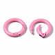 Spray Painted Eco-Friendly Alloy Spring Gate Rings X-PALLOY-T080-01-NR-4