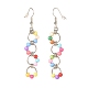 Boucles d'oreilles pendantes à anneaux ouverts en perles acryliques EJEW-JE04852-1
