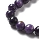 Lepidolita natural / hebras de perlas de piedra de mica púrpura G-B029-B03-03-3