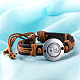 Réglable en alliage de zinc unisexes occasionnels yin-yang et des bracelets en cuir BJEW-BB15589-8
