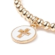 Set di braccialetti elasticizzati con perline in legno naturale e perle e agata in stile 4 pz BJEW-JB08819-7