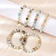 Bracelets extensibles en perles d'amazonite de fleurs naturelles&nbsp;BJEW-F380-01-B09-3