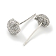 Brass Umbrella
 Stud Earrings with Clear Cubic Zirconia for Women KK-L208-19P-2