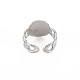 304 плоская круглая манжета из нержавеющей стали с широким открытым манжетным кольцом для женщин RJEW-S405-184P-2