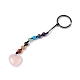 7 porte-clés en perles de pierres précieuses chakra KEYC-F036-02-2