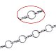 1 Yard Brass Handmade Mother-son Chains size 6x1mm Silver Chain for Jewelry Making CHC-PH0001-09S-4