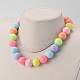 Feste klobige Halsketten Kugel Perlen Bubblegum-Acryl-Kind NJEW-JN01393-01-1
