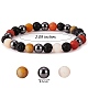 Ensemble de bracelets extensibles en perles rondes avec pierres précieuses naturelles de style 4pcs 4 BJEW-SZ0002-19-7