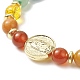 Dyed Natural & Synthetic Mixed Gemstone & Brass Virgin Mary Beaded Stretch Bracelet BJEW-JB09321-2