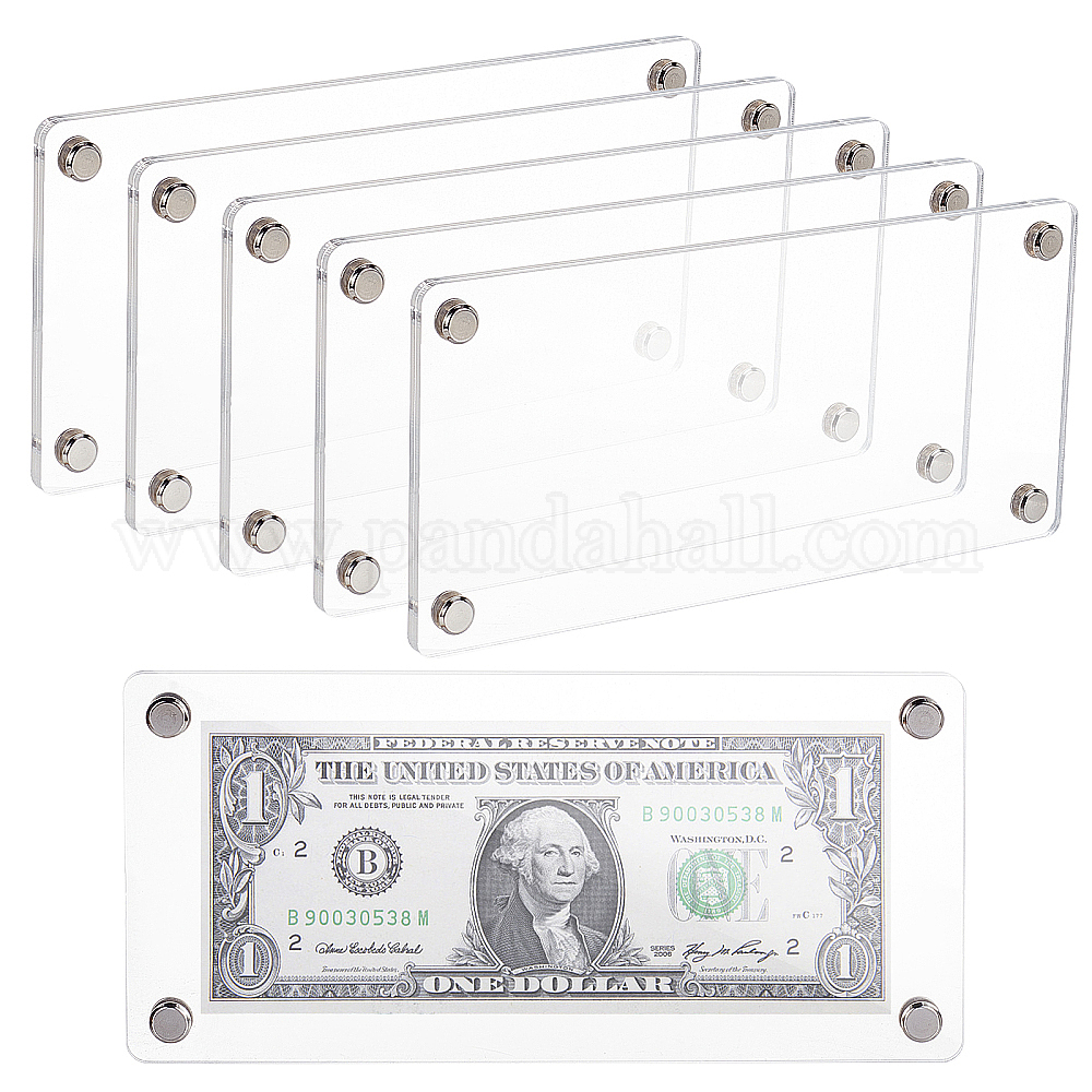 Shop CHGCRAFT 6 Sets Clear Dollar Bill Frame Acrylic Currency Frame
