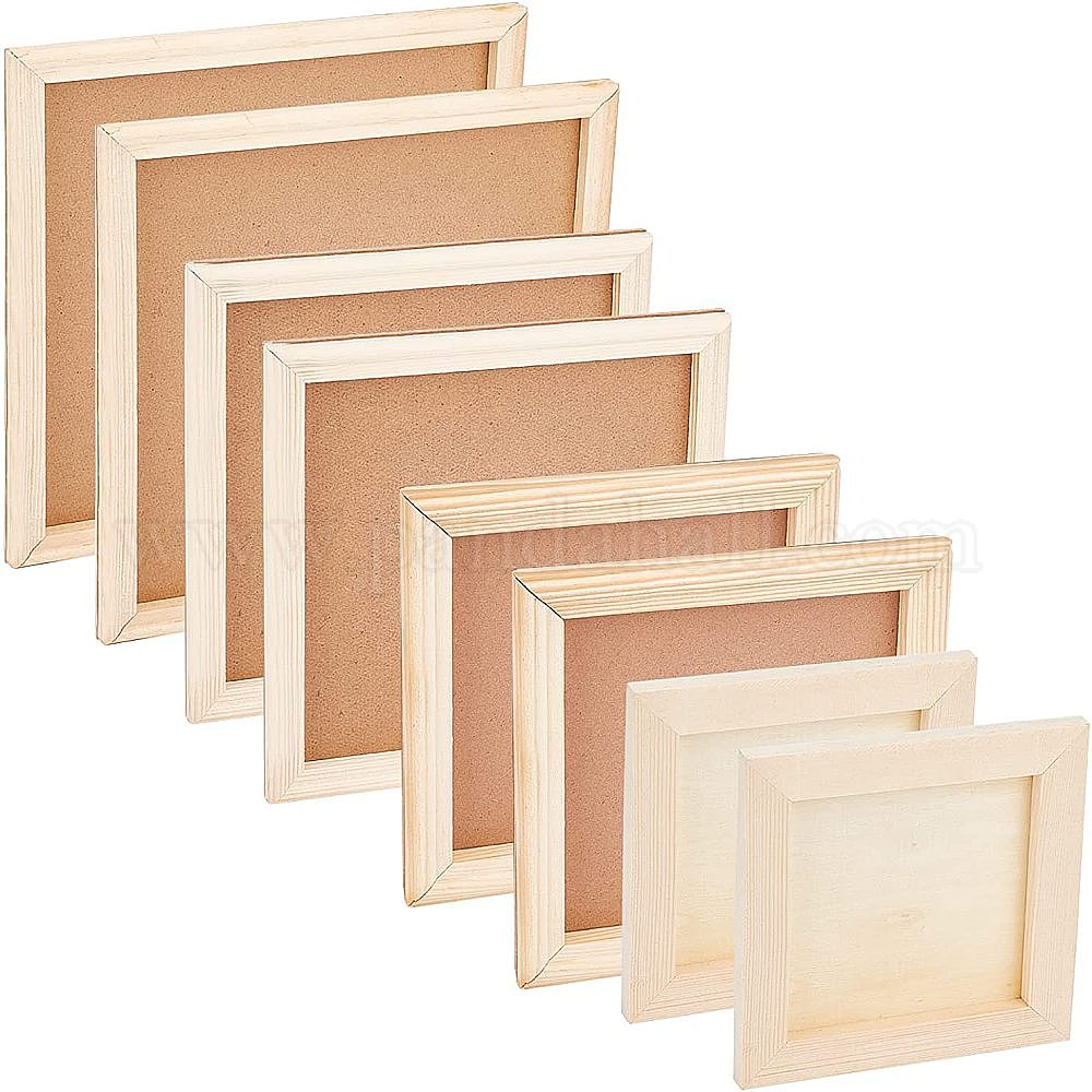 Olycraft 8 pièces planche de toile en bois naturel 4 tailles planches de panneau de peinture