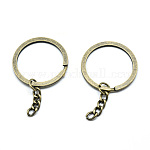 Iron Split Key Rings, Keychain Clasp Findings, Antique Bronze, 59mm