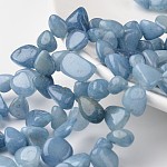 Pepitas de teñir hilos de abalorios de jade blanco natural, 12~16x8~13x6~8mm, agujero: 1 mm, aproximamente 53 pcs / cadena, 15.3 pulgada