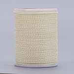 Round Waxed Polyester Cord, Taiwan Waxed Cord, Twisted Cord, PapayaWhip, 1mm, about 12.02 yards(11m)/roll