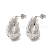 Серьги-гвоздики из латуни с цирконием EJEW-G381-03P