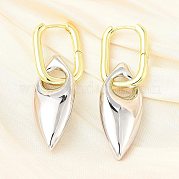 Серьги-кольца из латуни для женщин с конским глазом EJEW-U057-06D-04GP